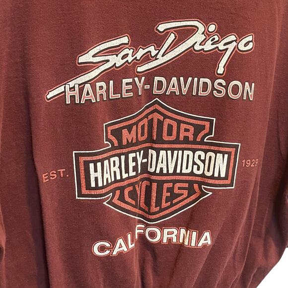 Vintage Harley Davidson Reworked Cropped Tee Size XL - Picture 4 of 5